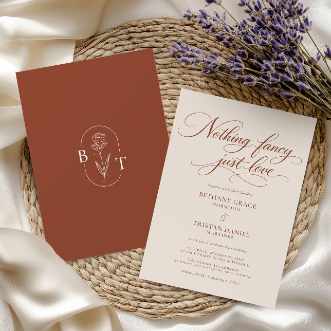 Elegant Terracotta Calligraphy Wedding Invitation (Creator Uploaded)