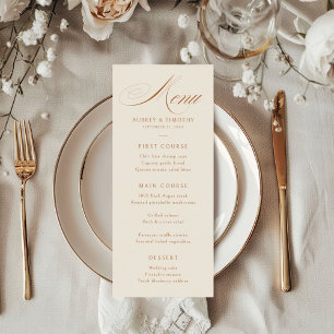 Elegant Terracotta Calligraphy Wedding Menu