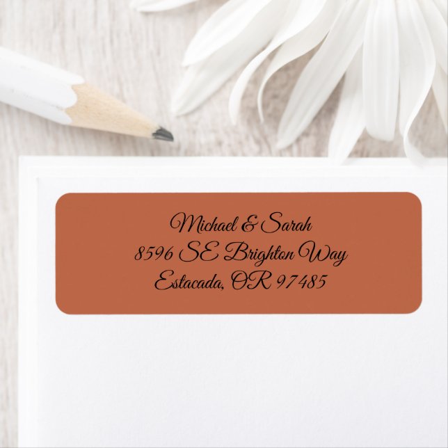 Elegant Terracotta Clay Return Address (Insitu)