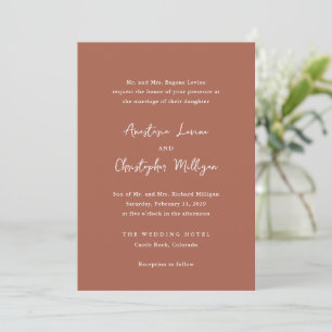 Elegant Terracotta Clean Wedding Invitation