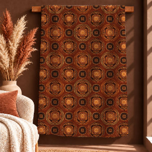 Elegant Terracotta Copper Artistic Boho Rainbow Bl Fleece Blanket