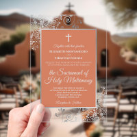 Elegant Terracotta Coral & Silver Catholic Wedding