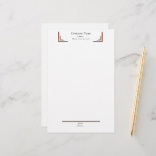 Elegant Terracotta Corner— with Footer Stationery