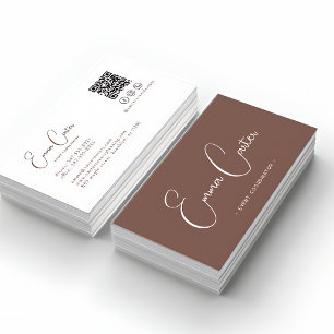 Elegant Terracotta Customisable Business Card