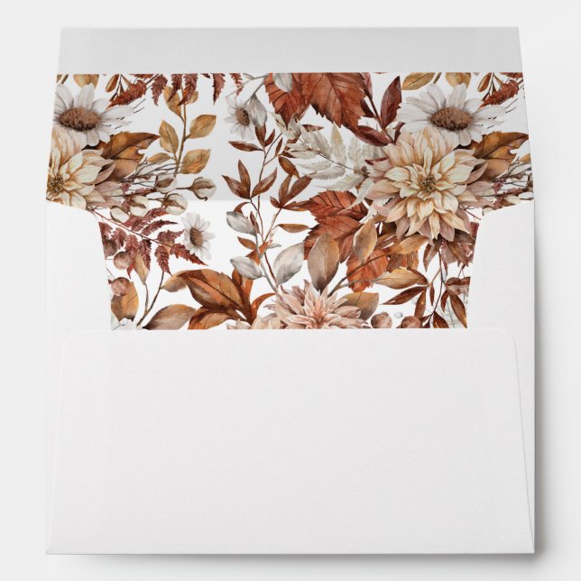 Elegant Terracotta Fall Autumn Floral Envelope (Back (Bottom))