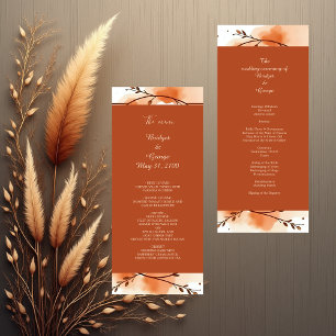Elegant terracotta Floral Border menu & program