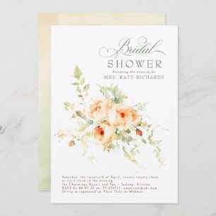 Elegant Terracotta Flowers Boho Bridal Shower Invitation
