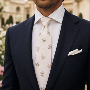 Elegant Terracotta Greenery Botanical Tie
