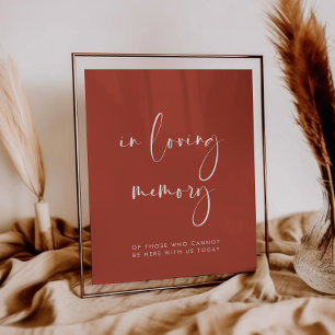 Elegant Terracotta In loving memory wedding sign