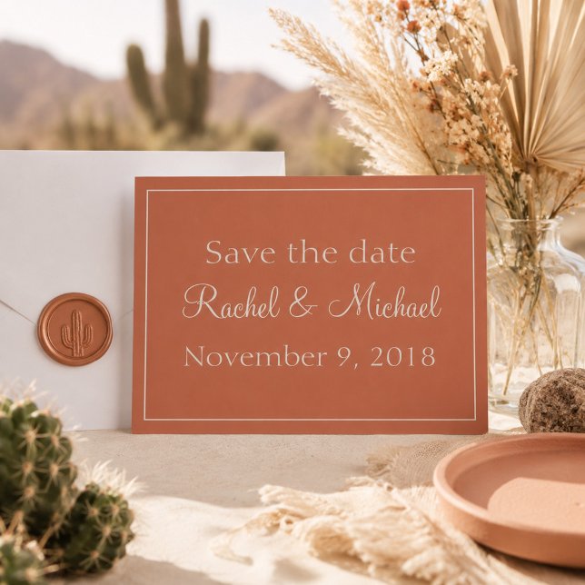 Elegant Terracotta Minimalist Save the Date (Creator Uploaded)