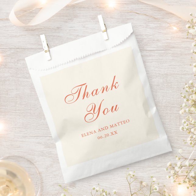Elegant Terracotta Modern Classic Wedding Favour Bags (Clipped)