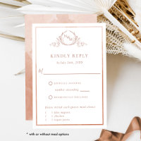 Elegant Terracotta Monogram and Watercolor RSVP
