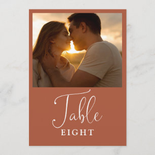 Elegant Terracotta Photo Table Number