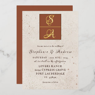 Elegant Terracotta & Real Gold Monogram Wedding 