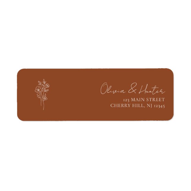 Elegant Terracotta Return Address Labels  (Front)