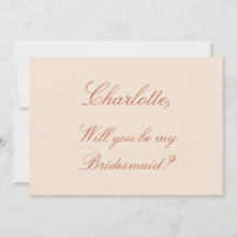Elegant Terracotta Script Bridesmaid Proposal