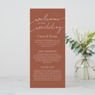 Elegant Terracotta Script Modern Wedding Program