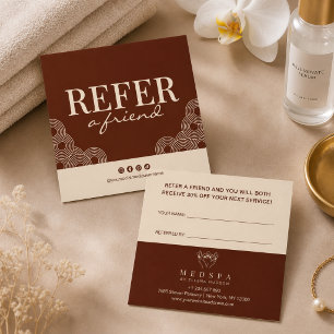 Elegant Terracotta Spa Salon Aesthetician Wellness Referral Card