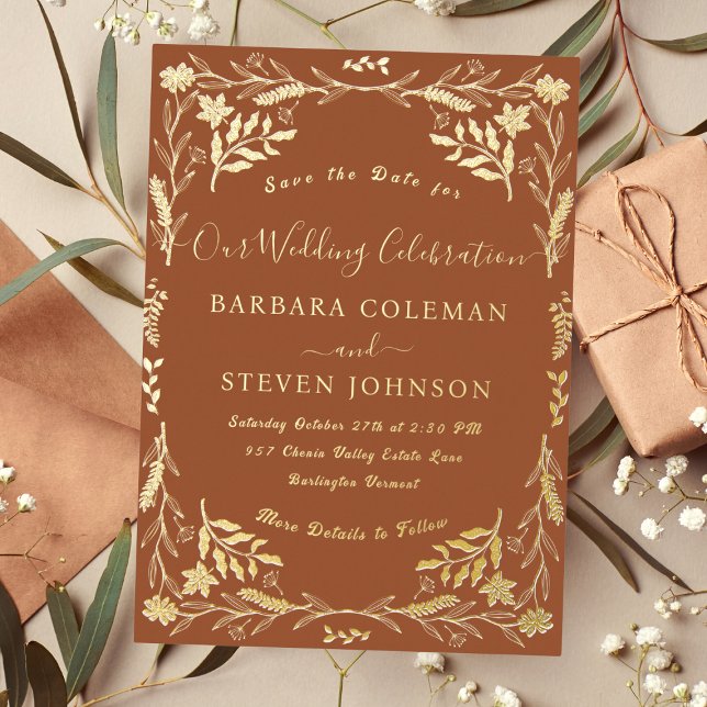 Elegant Terracotta Typography Chic Boho Wedding (Creator Uploaded)