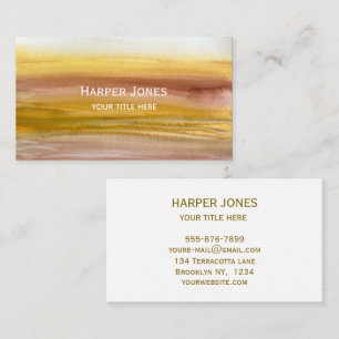 Elegant Terracotta Watercolor Fall Boho Business Card