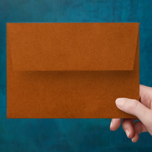 Elegant Terracotta Wedding Envelope | Warm Autumn  (Hand)