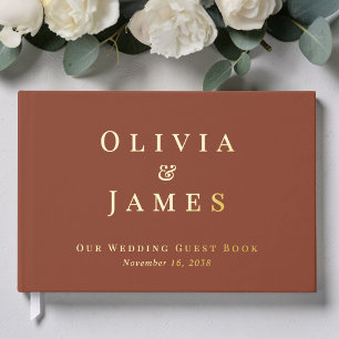 Elegant Terracotta Wedding Guest Book