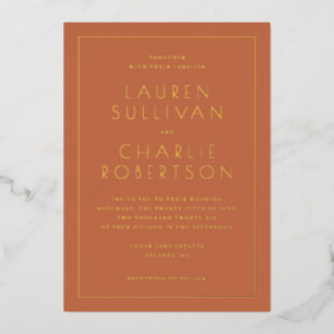 Elegant Terracotta Wedding Invitation