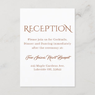 Elegant Terracotta Wedding Reception Details  Enclosure Card
