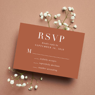 Elegant Terracotta Wedding RSVP Card
