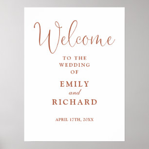 Elegant Terracotta Wedding Welcome Sign