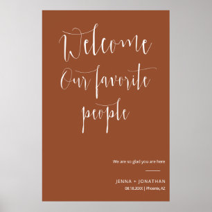 Elegant Terracotta Welcome Wedding Ceremony Sign