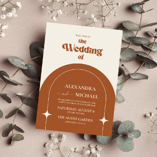 Elegant Terracotta Whimsical Wedding Invitation