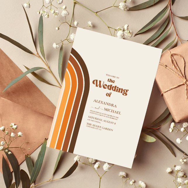 Elegant Terracotta Whimsical Wedding Invitation (Creator Uploaded)