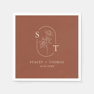 Elegant Terracotta Whimsical Wedding Napkin