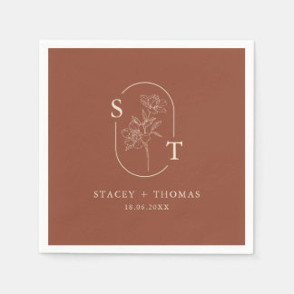 Elegant Terracotta Whimsical Wedding Napkin
