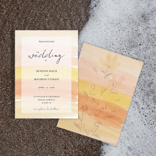Elegant Terracotta Wildflowers Watercolor Art Invitation