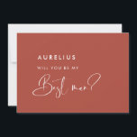 Elegant terracotta Will you be my best man card<br><div class="desc">A modern typography and a trendy terracotta colour for your wedding stationery: choose this simple and elegant wedding suite. Fully customisable: you can change the background as well as the text colour as you like.</div>
