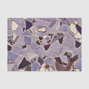 Elegant Terrazzo Purple Mosaic Pattern Design Tissue Paper