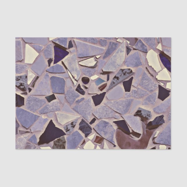 Elegant Terrazzo Purple Mosaic Pattern Design Tissue Paper (Front)