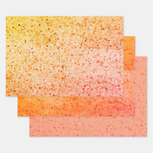 Elegant Terrazzo Retro Orange Pink Texture Pattern Wrapping Paper Sheet