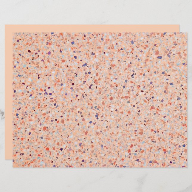 Elegant Terrazzo Retro Pink Purple White Pattern (Front/Back)