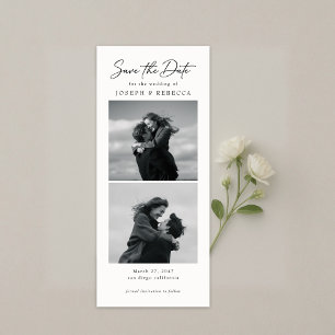 Elegant Text and Photo Stripe   Bookmark Wedding Save The Date