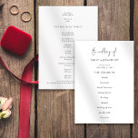 Elegant Text  Black White Wedding Program Programme<br><div class="desc">Elegant Text Black White Wedding. An elegant typographical design in black and white for your wedding programs. The main header is in a stylish set script and the rest of the text you can easily personalise. You can change the text and background colors if you wish to match your wedding...</div>
