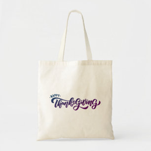 Elegant Text Happy Thanksgiving Typography Tote Bag