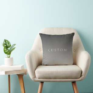 Elegant Text on Simple Modern Grey Ombre Gradient  Cushion