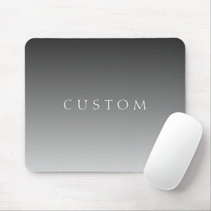 Elegant Text on Simple Modern Grey Ombre Gradient  Mouse Pad