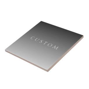 Elegant Text on Simple Modern Grey Ombre Gradient  Tile