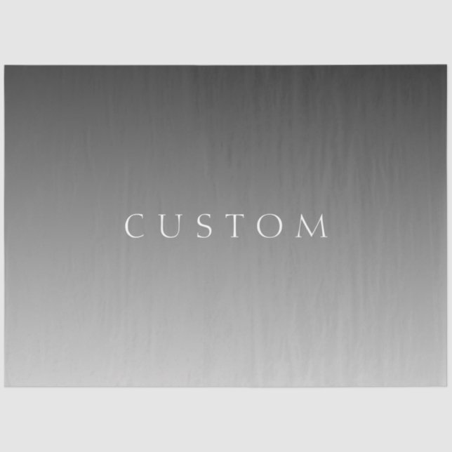 Elegant Text on Simple Modern Grey Ombre Gradient  Tissue Paper (Front)