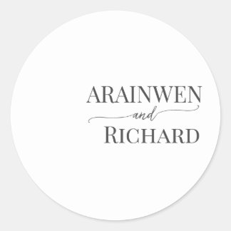 Elegant Text template round sticker