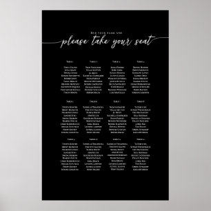 Elegant text template Seating Plan, Poster